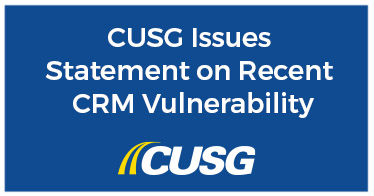 CU Solutions Group (CUSG) Issues Statement on Recent CRM Vulnerability