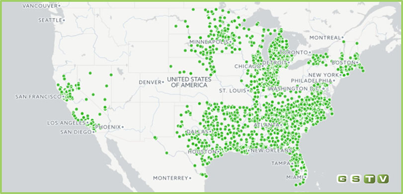 Gas Station TV Coverage Map