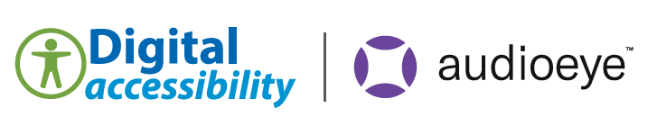 Digital Accessibility logo and Audioeye logo digital accessibility logo