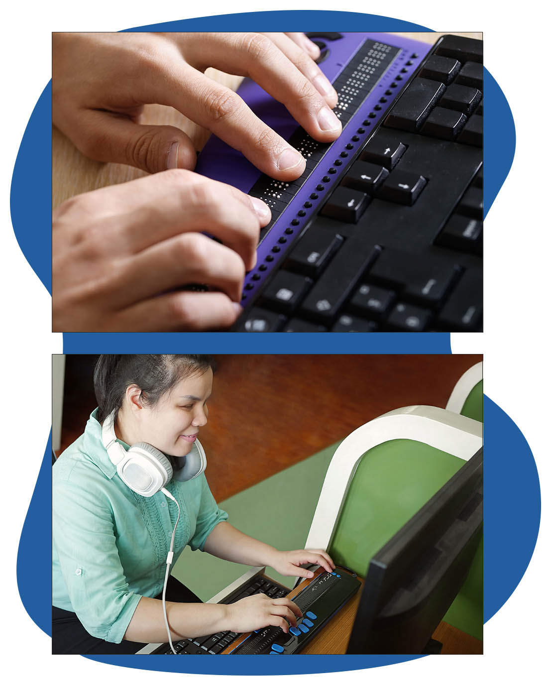Photos of people using technology