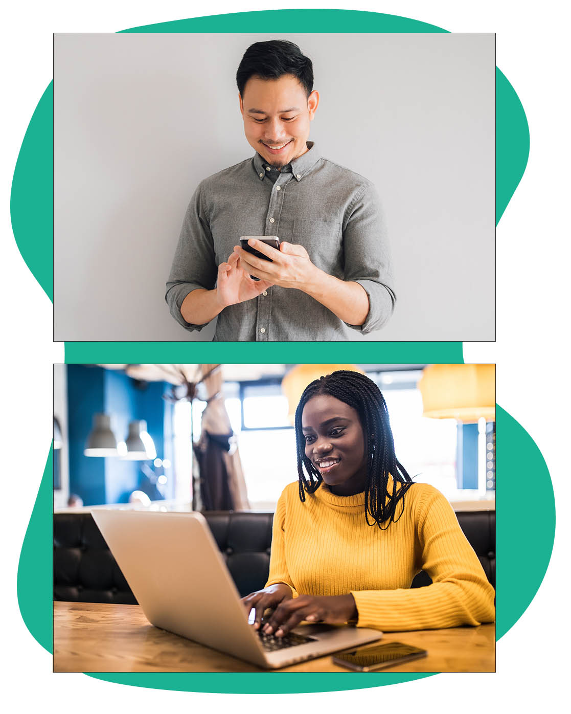People using mobile and online banking