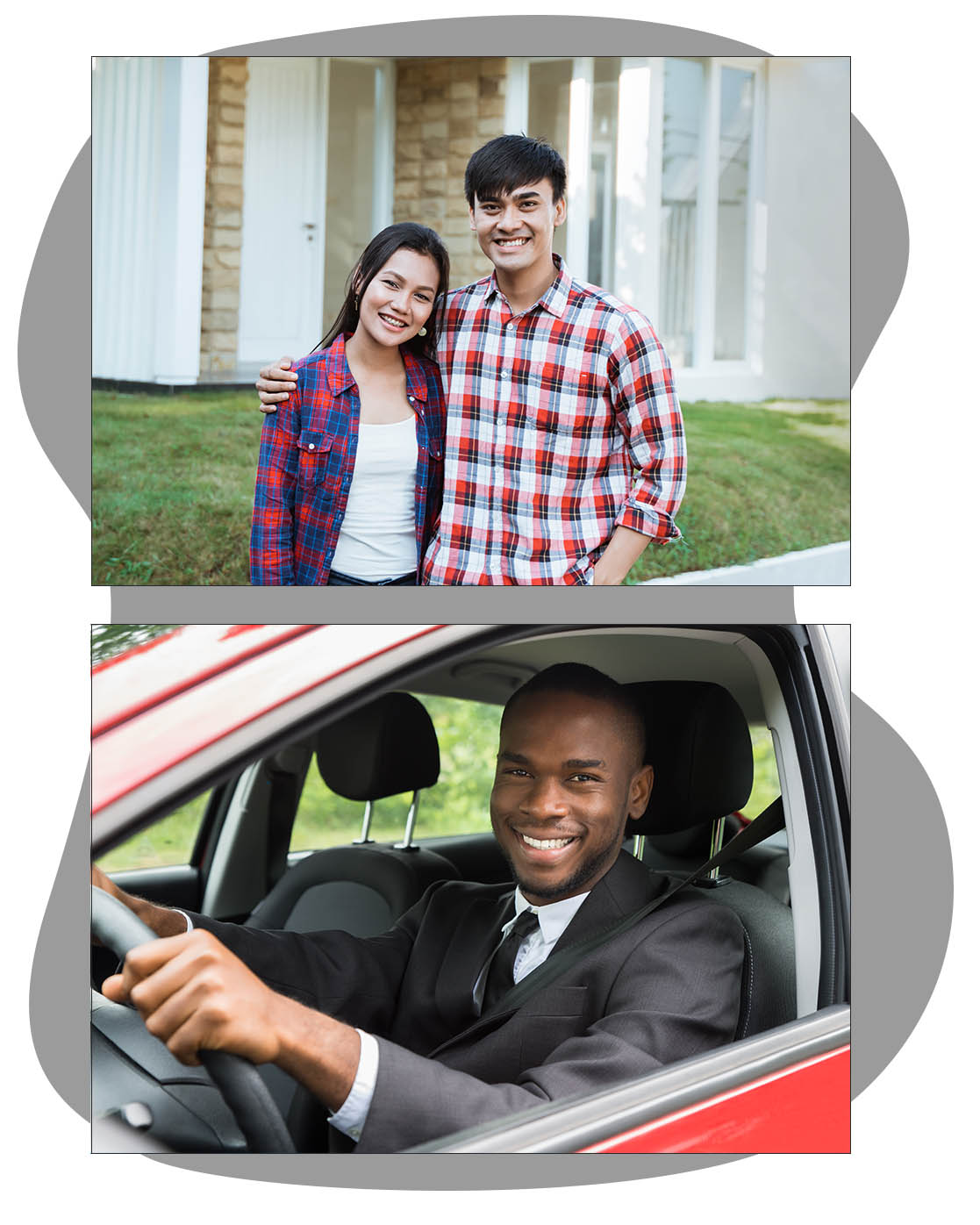 Happy people that are being insured